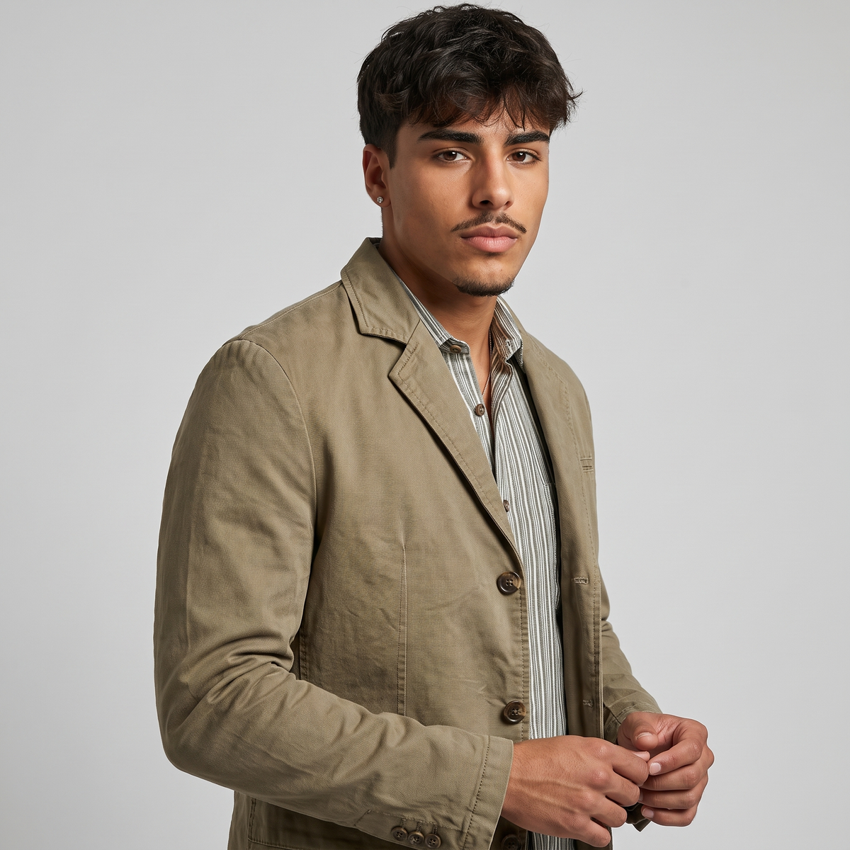 NOLA model wearing casual blazer notched lapel