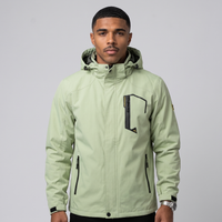 NOLA model wearing hooded outdoor jacket