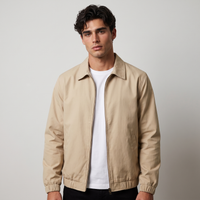 NOLA model wearing zip-up bomber jacket