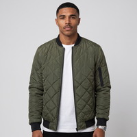 NOLA model wearing quilted bomber jacket
