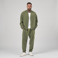 NOLA model wearing relaxed fit kimono jacket and trousers set