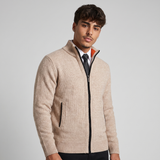 Lambert | Men's Zip-Up Ribbed Knit Cardigan with Stand Collar