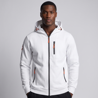 NOLA model wearing cotton zip-up hoodie