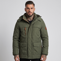 NOLA model wearing waterproof parka jacket olive green