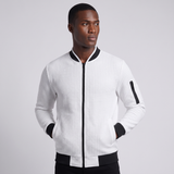 Percival | Men's Textured Full Zip Bomber Jacket