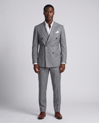 Rashad | Double Breasted Suit Jacket and Trousers Set - Grey