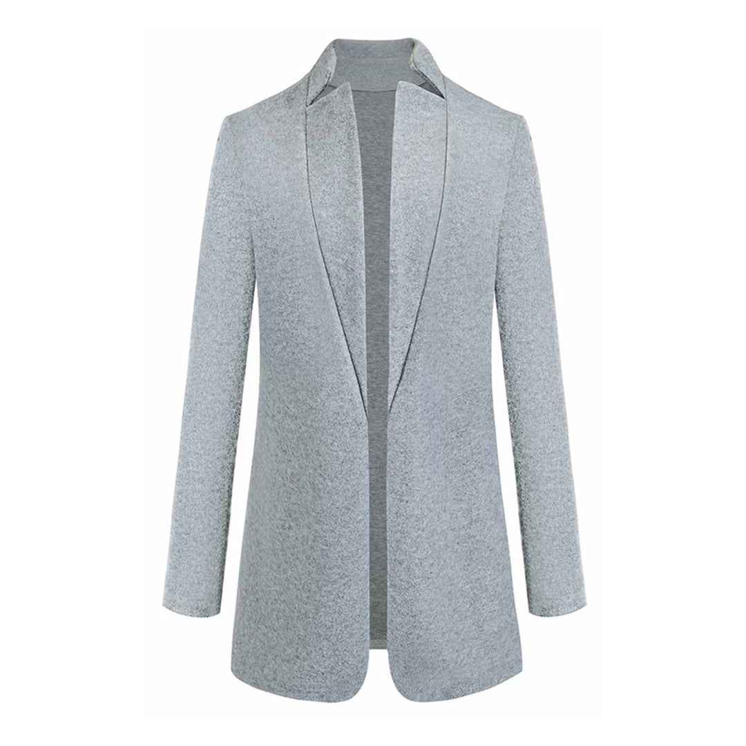Susannah | Women's Open Front Collarless Long Coat