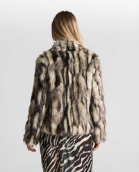 Cara | Zebra Print Cowl Neck Chiffon Crop Top