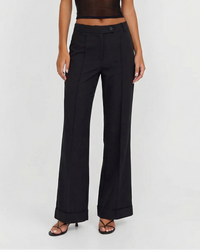 Liv | Elegant Tailored Flared Trousers Black Wide Leg