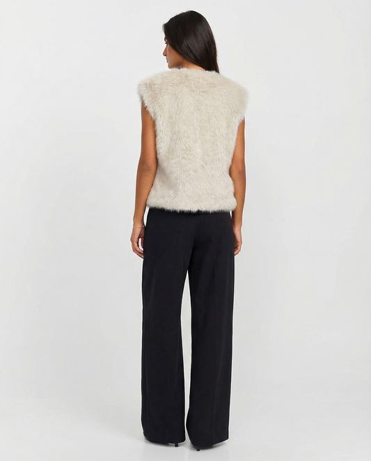 Mina | Smart Casual Sleeveless Faux Fur Jacket