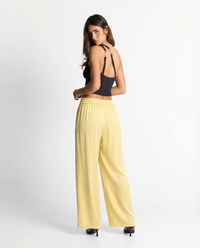 Hope | Elasticated Waist Flowing Wide-Leg Jersey Trousers in Yellow and Pink