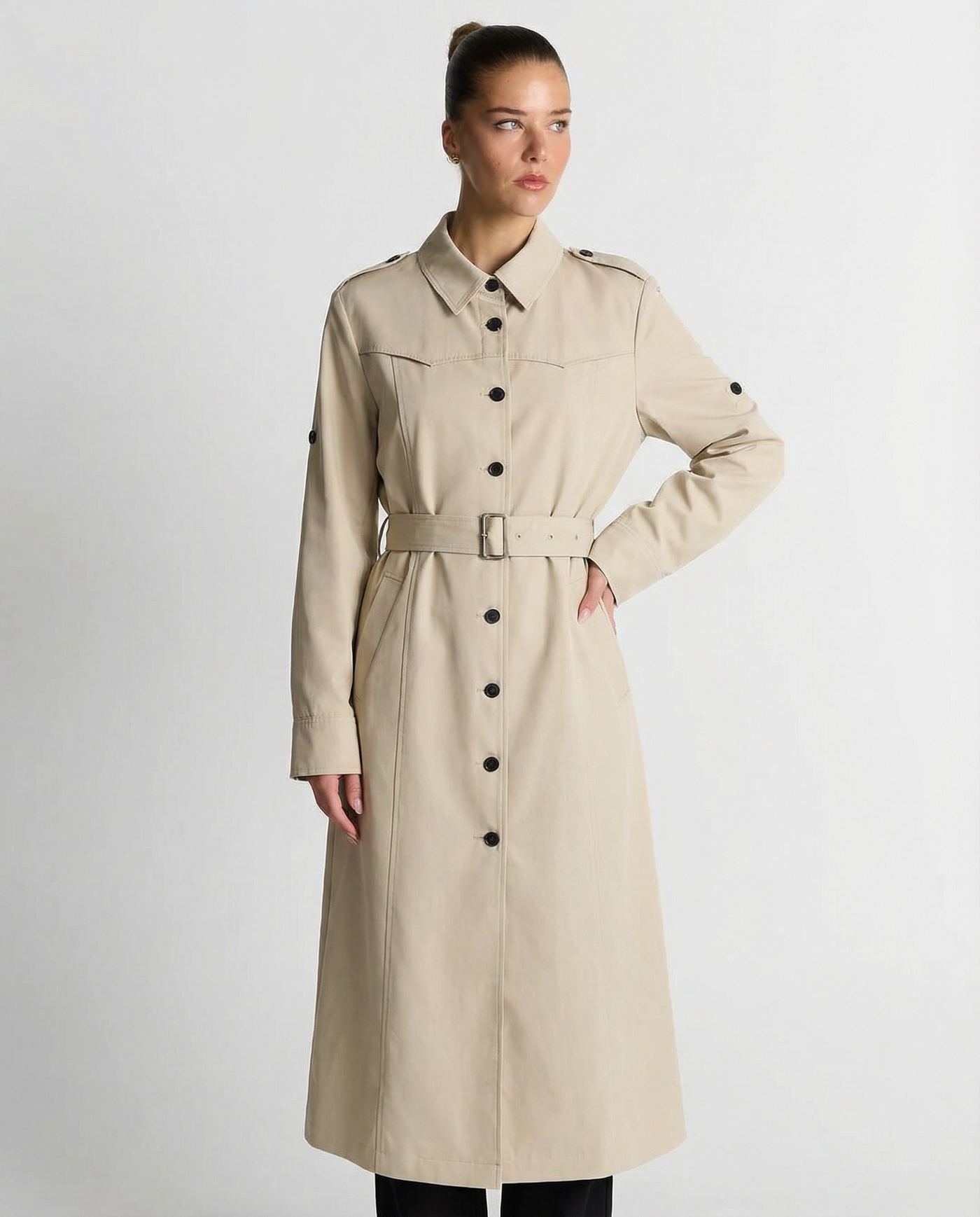 Seren | Belted Midi Trench Coat