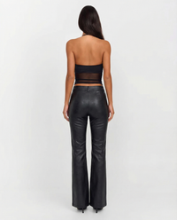 Rowan | High-Waist Slip Pocket Faux Leather Wide-Leg Trousers