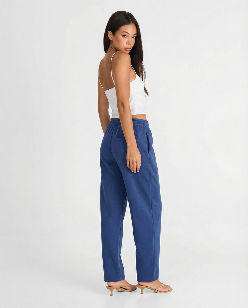 Freya | Casual Wide Leg Joggers Navy Blue Relaxed Fit