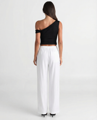 Millie | Drawstring Wide-Leg Linen Trousers with Slip Pockets