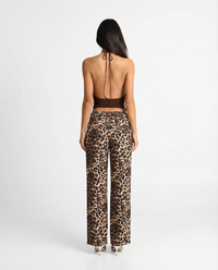 Vera | Leopard Print Wide Leg Trousers Cream Black