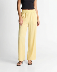 Hope | Elasticated Waist Flowing Wide-Leg Jersey Trousers in Yellow and Pink