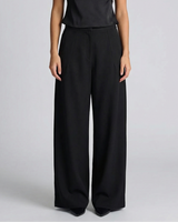 Elsie | High-Rise Front Seam Tailored Wide-Leg Trousers in Black