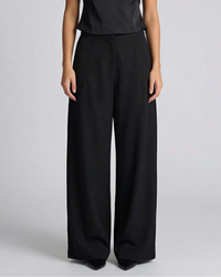 Elsie | High-Rise Front Seam Tailored Wide-Leg Trousers in Black