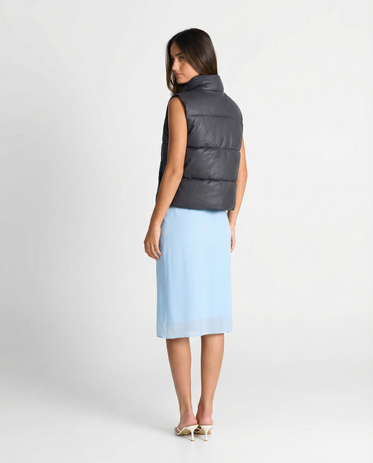 Ayla | Winter Puffer Jacket Grey Sleeveless Padded Zip Gilet