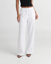 Millie | Drawstring Wide-Leg Linen Trousers with Slip Pockets