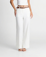 Phoebe | High-Waist Wide-Leg Tailored Trousers with Cuffed Hem
