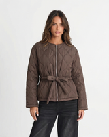 Seren | Belted Wave-Quilted Zip-Up Jacket