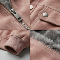 Clovis lambskin leather jacket hardware detail