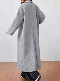 Morwenna | Women's Oversized Long Coat Grey Double-Breasted