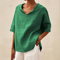 Etta linen blouse in Green