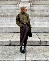 Adriana cropped oversized jacket, third view