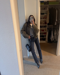 Adriana cropped oversized jacket, fifth view