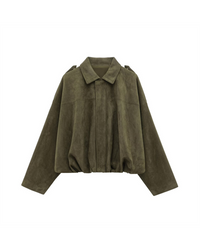 Adriana women's cropped oversized jacket in Green