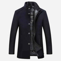 Thaddeus | Men's Mid-Length Stand Collar Overcoat Quilted Lining
