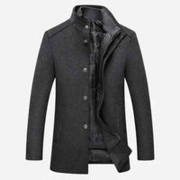Thaddeus | Men's Mid-Length Stand Collar Overcoat Quilted Lining