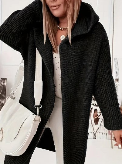 Endellion hooded oversized cardigan in Black