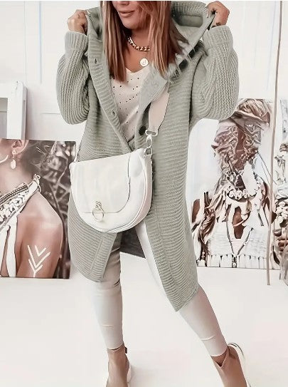 Endellion hooded oversized cardigan detail view 7