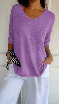 Greta | Women's V-Neck Relaxed Fit Jumper Lightweight Knit