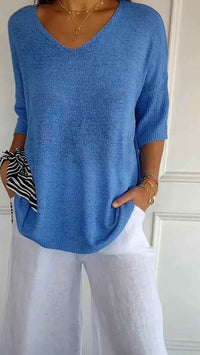 Greta | Women's V-Neck Relaxed Fit Jumper Lightweight Knit