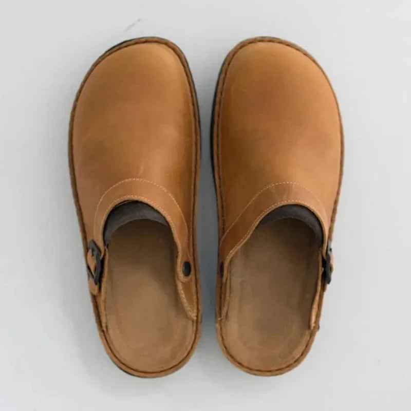 Voss | Men's Leather Clogs Buckle Slip On