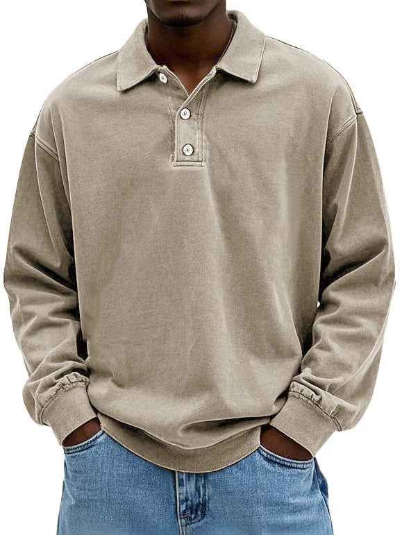 Horatio | Men's Long Sleeve Button-Down Polo Shirt