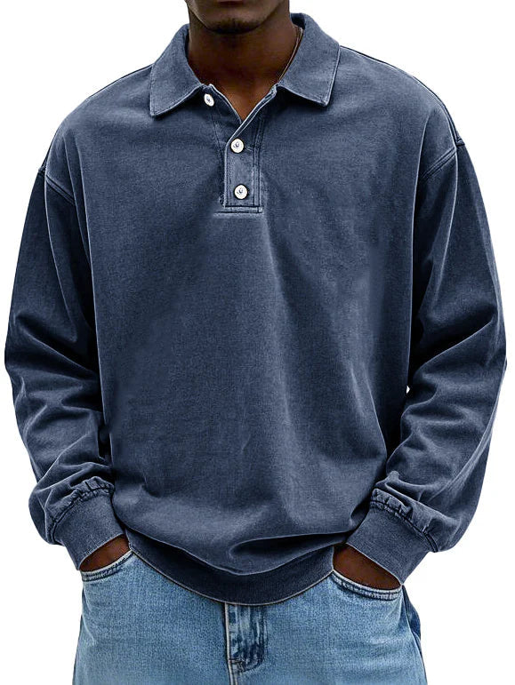 Horatio long sleeve button-down polo shirt, additional view