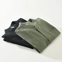 Ingram linen shirt jacket detail view 6