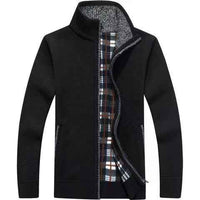 Ludlow | Men's Full Zip Jacket Ribbed Knit Stand Collar