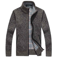 Ludlow | Men's Full Zip Jacket Ribbed Knit Stand Collar