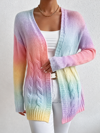 Benedetta cable knit cardigan detail view