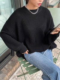 Mireille oversized knit jumper in Black