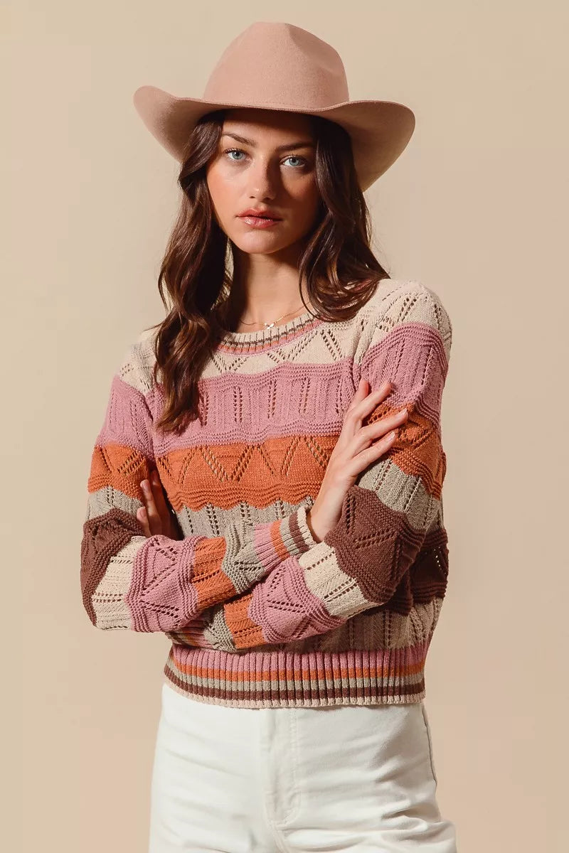 Sylvestra long sleeve striped jumper sixth view