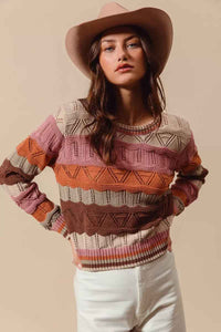 Sylvestra | Women's Multicolour Striped Long Sleeve Jumper
