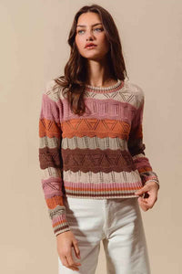 Sylvestra | Women's Multicolour Striped Long Sleeve Jumper